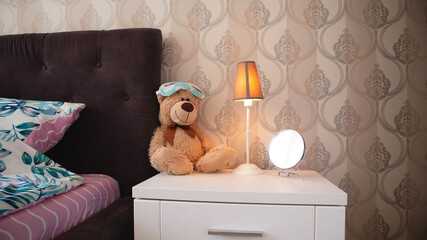 soft toy bear bedroom