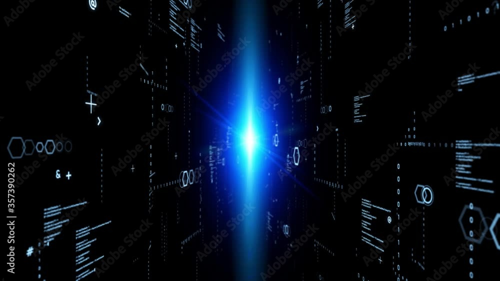 Poster communication network concept in cyberspace. abstract background.