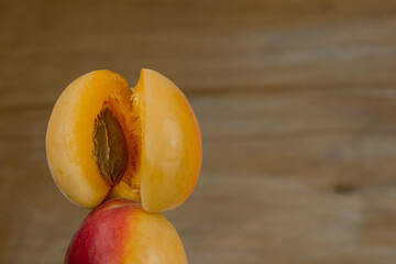 apricot berries on wooden background