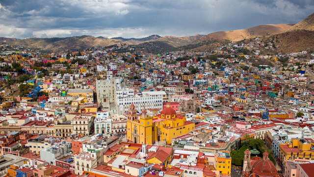 Fototapeta Guanajuato capital con vista desde las alturas