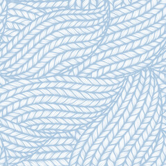 Blue seamless pattern of knitting braids, endless texture, stylized sweater fabric. - 357390632