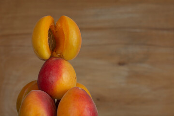 apricot berries on wooden background