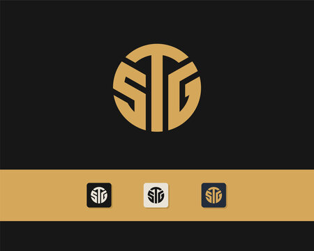 Letters S T and G or STG line logo design. Linear minimal stylish emblem. Luxury elegant vector element. Premium business logotype. Graphic alphabet symbol for corporate business identity