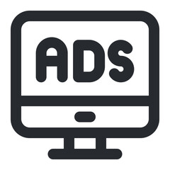 Ads, Advertising, Video Ads and Advertisement Icon