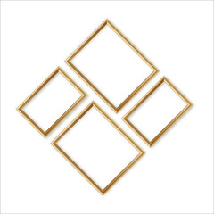 Wooden vector photo frame collection. 3D picture frame design vector for image or text