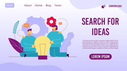 Creative team search idea concept landing page