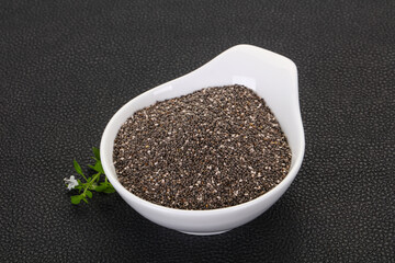 Dietary Chia seeds in the bowl