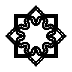 Design monochrome decorative snowflake element