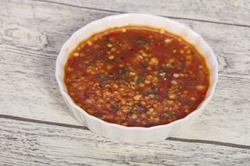 Thai style spicy chilli sauce