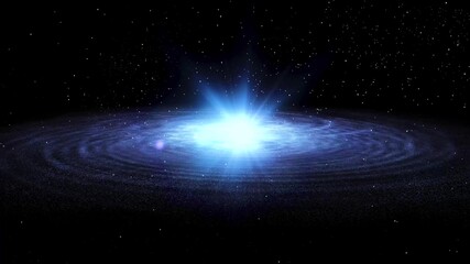 Spiral galaxy with a shining core, cosmos