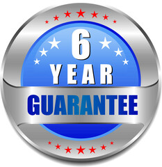 6 Year guarantee stamp vector logo images, Guarantee vector stock photos, Guarantee vector illustration of logo.