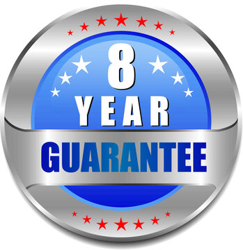 8 Year guarantee stamp vector logo images, Guarantee vector stock photos, Guarantee vector illustration of logo.