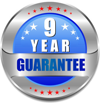 9 Year guarantee stamp vector logo images, Guarantee vector stock photos, Guarantee vector illustration of logo.