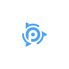 letter p triangle logo design - obrazy, fototapety, plakaty