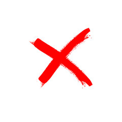 X Marks .Two Red Crossed Vector Brush Strokes. Rejected sign in grunge style.