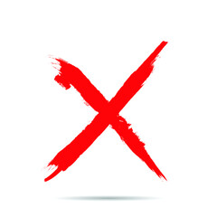 X Marks .Two Red Crossed Vector Brush Strokes. Rejected sign in grunge style.