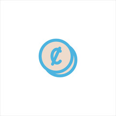 cent icon flat vector logo design trendy