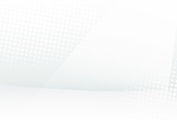 Halftone white & grey background. vector design concept. Abstract white and gray gradient background. Halftone dots design background. vector Illustration.