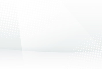 Halftone white & grey background. vector design concept. Abstract white and gray gradient background. Halftone dots design background. vector Illustration.
