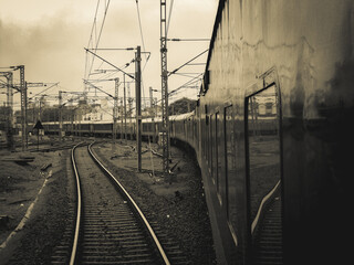 railroad tracks in the morning