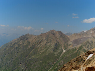 Obraz premium Mountains Landscape Travel aerial view from north side of Elbrus mount serene scenery wild nature calm idyllic scene