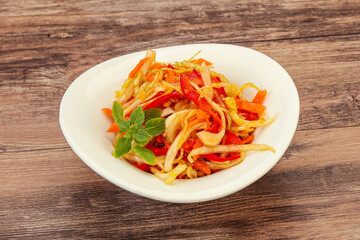 Cabbage salad with carrot and pepper