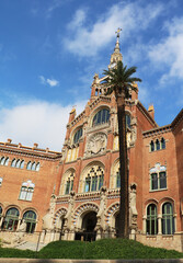 Hospital of the Holy Cross and Saint Paul, Different angle  in Barcelona, Catalunya, Spain.