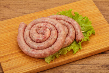 Raw sausage ring for grill