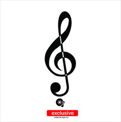 Fototapeta premium Ikona muzyki. Płaski styl wektor ilustracja do projektowania graficznego i stron internetowych.