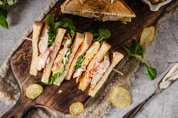 Delicious homemade club sandwich