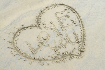 heart on sand