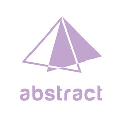 Vector illustration with an abstract image of an arrow consisting of purple lavender triangles folded in the shape of an origami. Template for logo, icons, pictograms for premium business company.