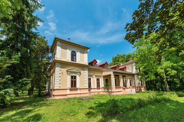 Stari Lec, Serbia - June 04, 2020: Jagodic Castle in Stari Lec. It was erected in 1835 and is a cultural monument of great importance.