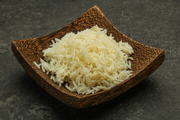 Steamed basmati rice in the bowl