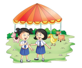 girl playing in the park