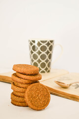 Gluten free cookies with chickpea flour and cinnamon. White background.