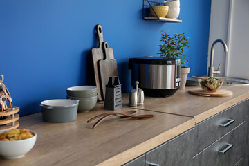 Interior of stylish modern kitchen