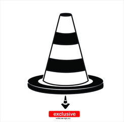 Road Cone Icon.Flat design style vector illustration for graphic and web design.