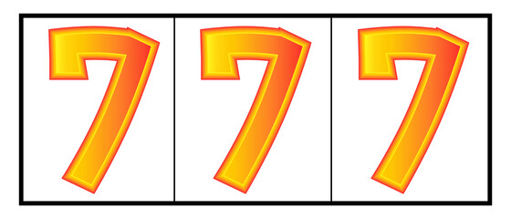 Three sevens on slot machines