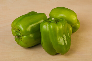 Green sweet bell pepper heap