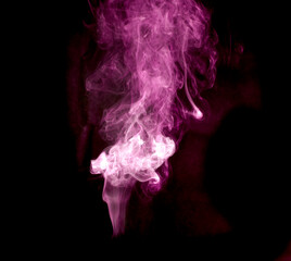 Colored smoke on a black background