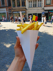 Obraz premium Belgium's delicious crispy french fries.