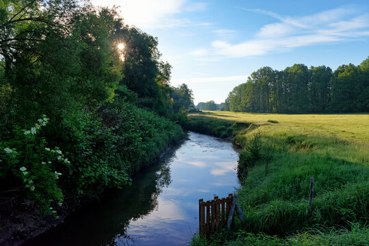 Yvette river in the Upper Chevreuse valley regional nature park