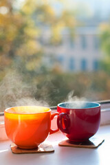 cup of tea. fall.tea in the fall.
drink tea in the morning