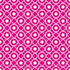 Abstract seamless white polka dots on neon pink vector background