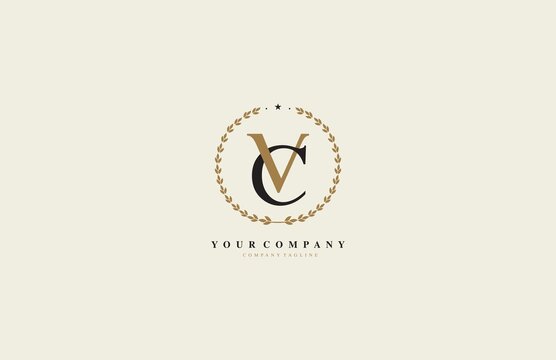 Letter VC Laurel Wreath Vector Logo