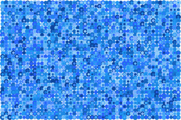 Blue circles with borders in random blue shades vector background