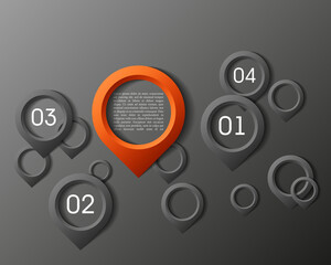 Abstract black 3D Paper Graphics with pointer