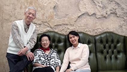 Successful rich Asian family wellness from generation pass down on family business