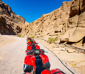 Excursion on quadbikes in deserted locations and desert